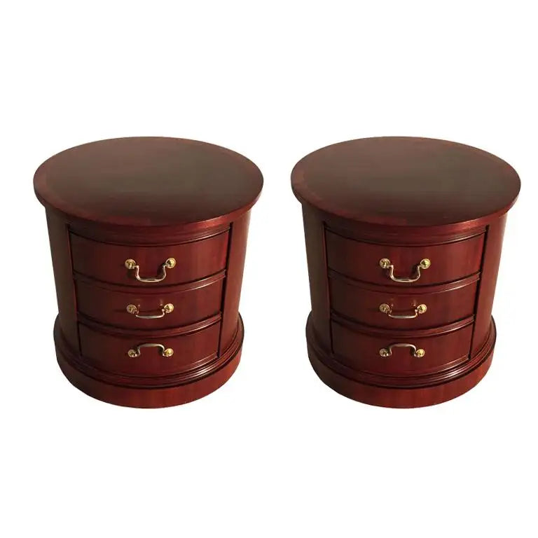 Oval Three-Drawer Chests by Berhardt