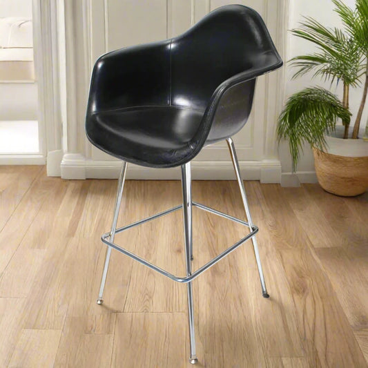 Herman Miller Eames Vinyl Fiberglass Bar Stool with H-Base