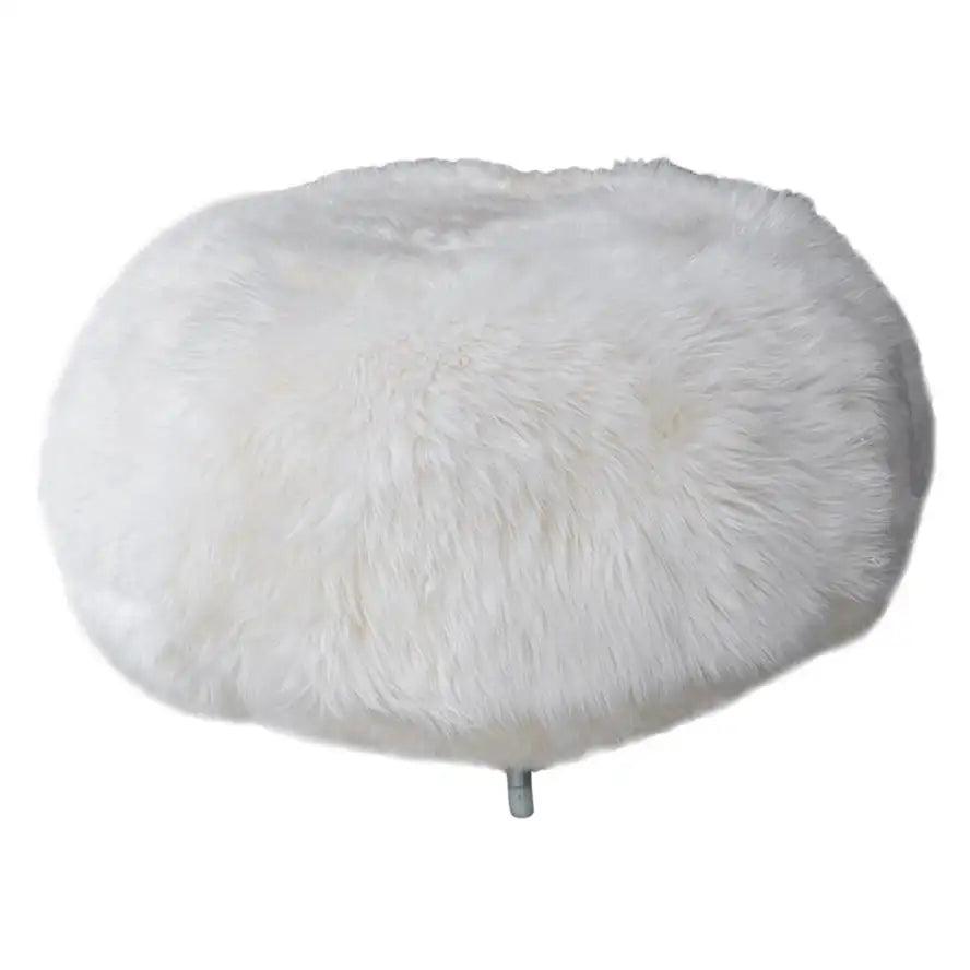 New Zealand Sheepskin Ottoman with Aluminum Legs by Allermuir