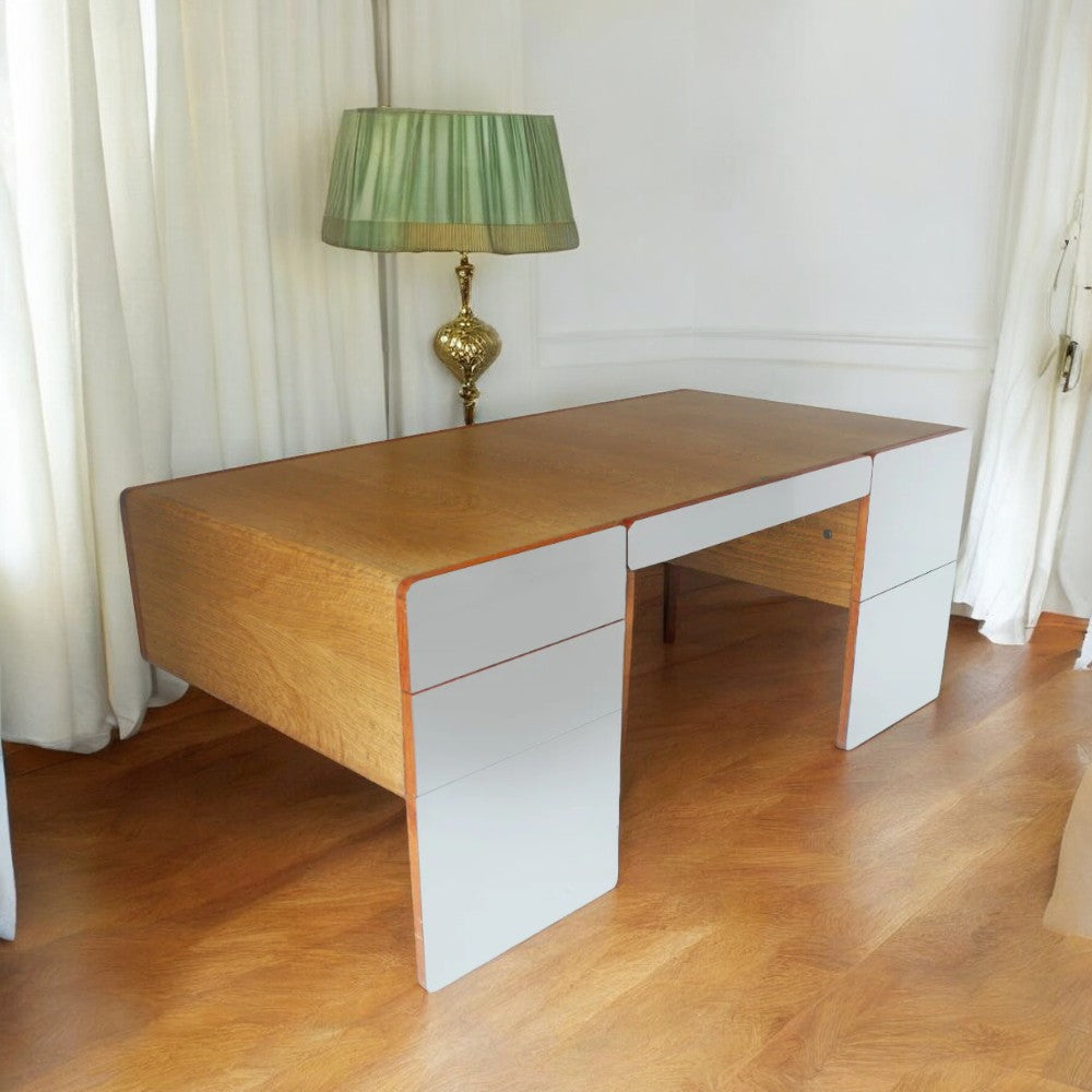 1970s Oak Mirrored Desk by Xception