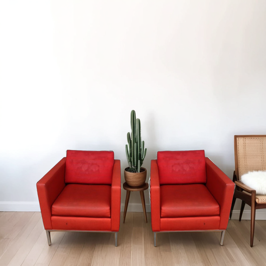 Pair of Red Lounge Chairs