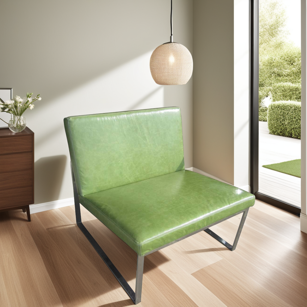 B.2 Lounge Chair Designed by Fabien Baron for Bernhardt in Mint Green Patent Leather