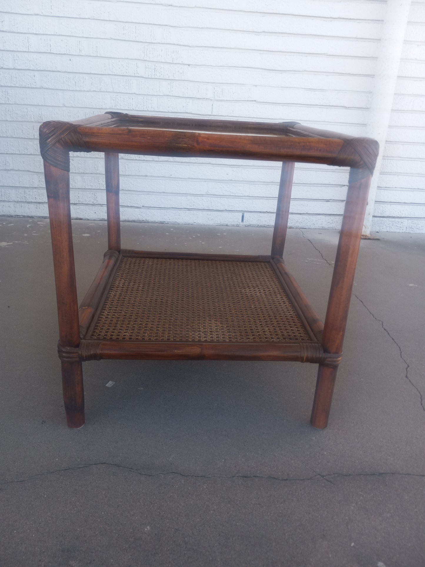 Glass Bamboo Occasional Table