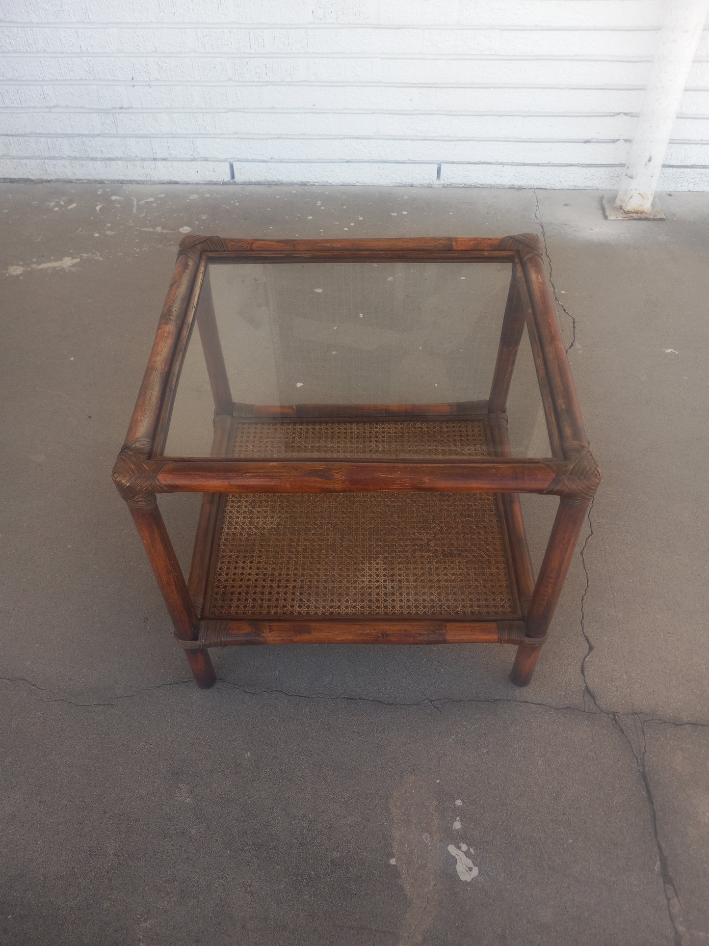 Glass Bamboo Occasional Table