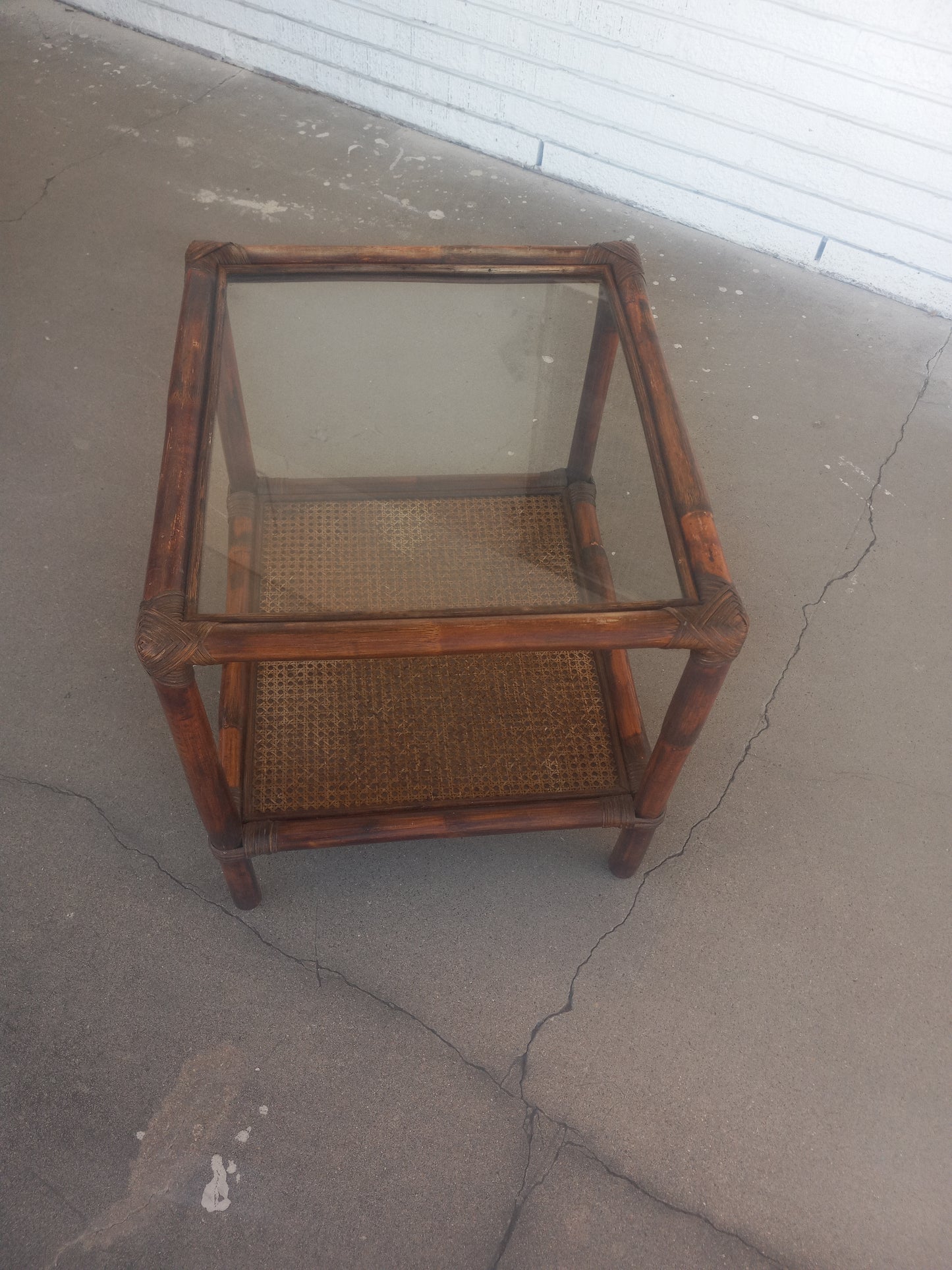 Glass Bamboo Occasional Table