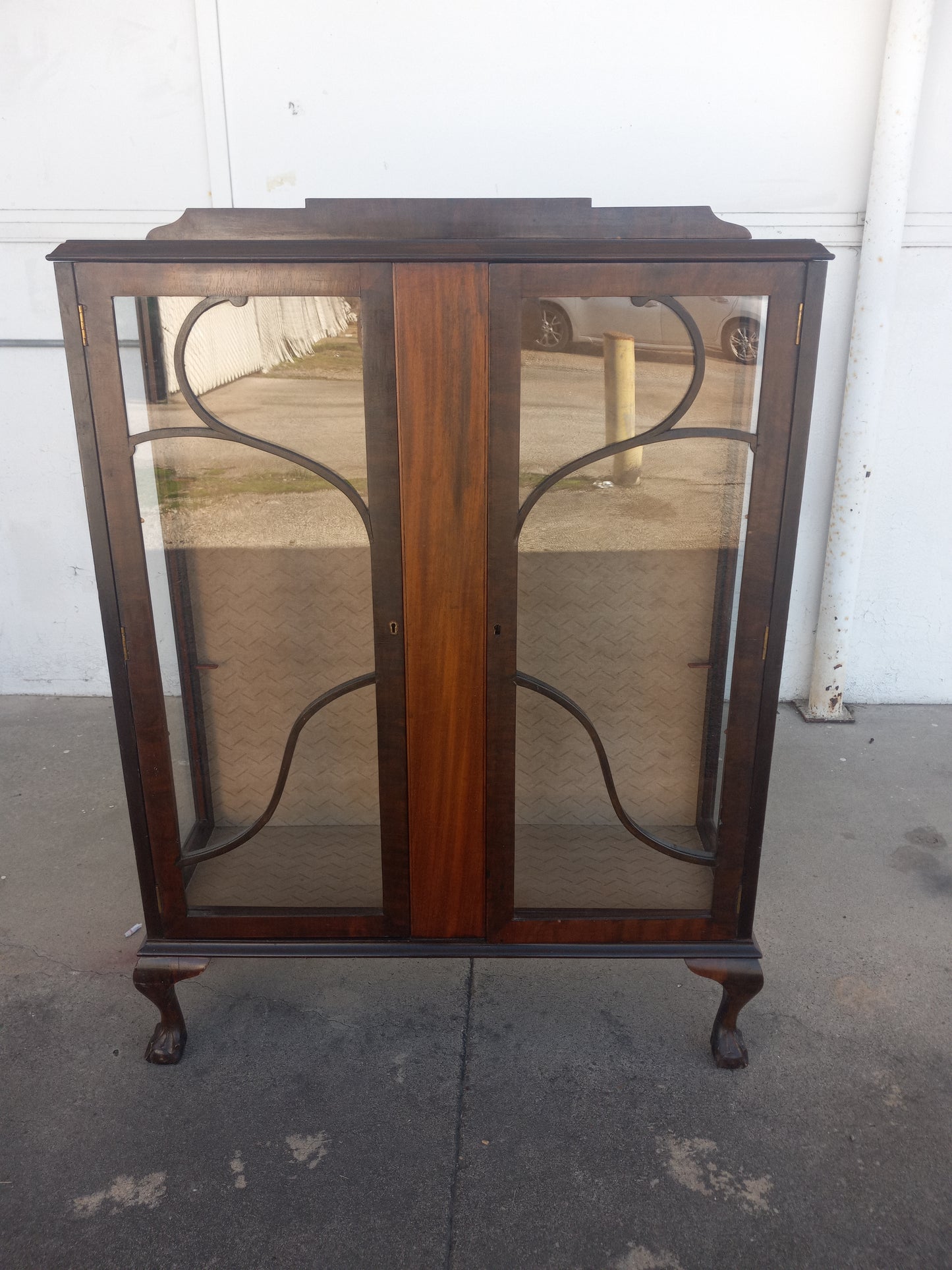 Mahogany Ball and Claw Curio Cabinet