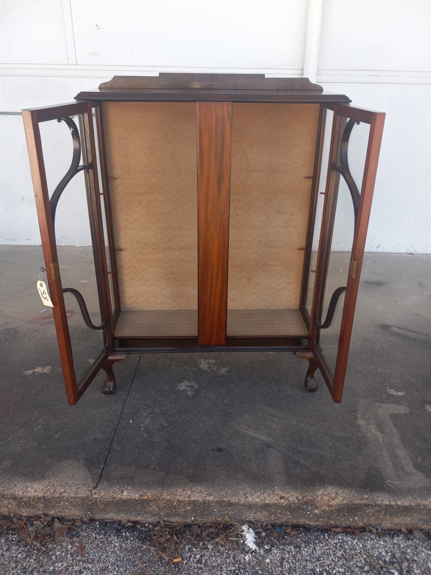 Mahogany Ball and Claw Curio Cabinet