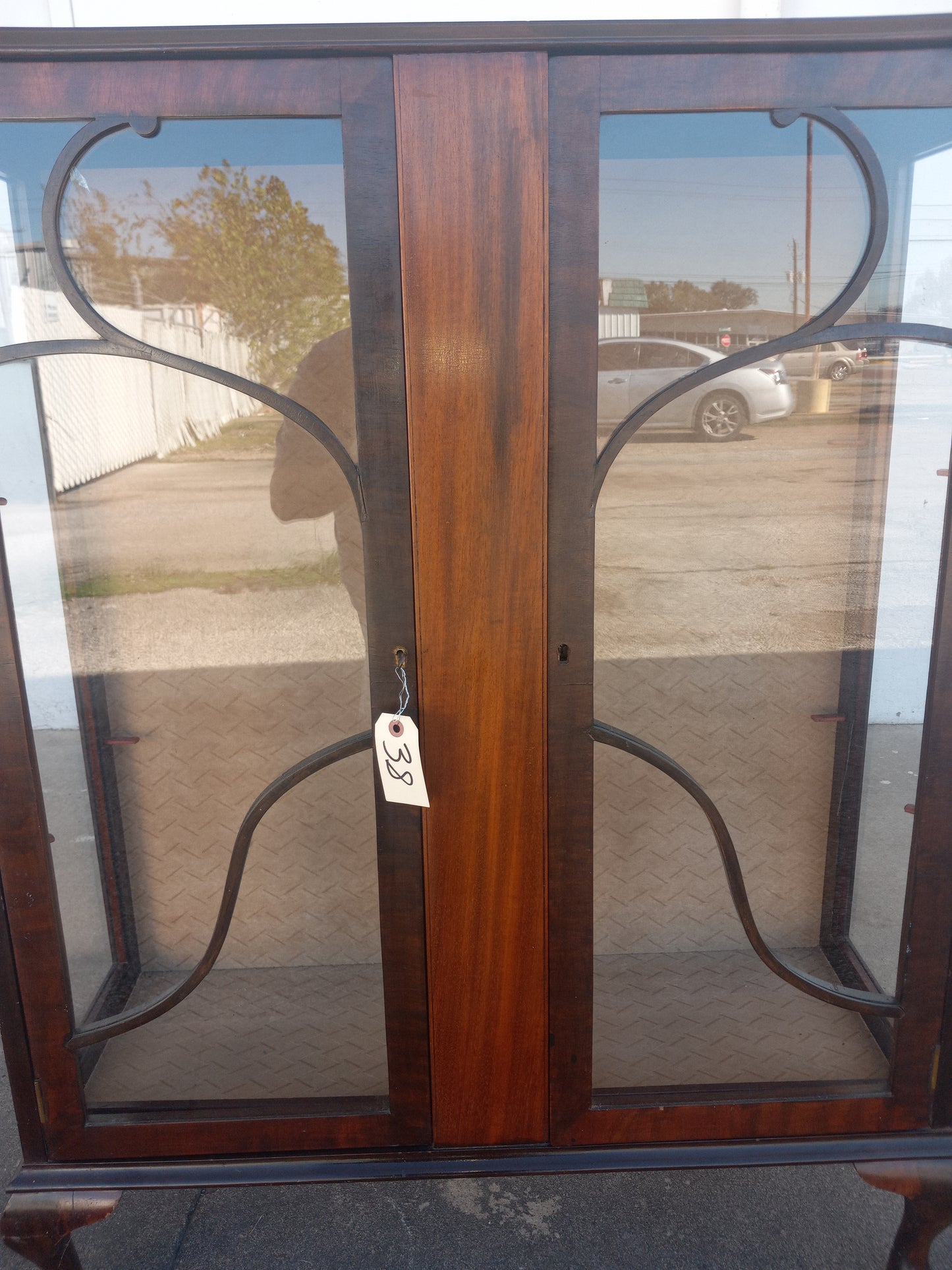 Mahogany Ball and Claw Curio Cabinet