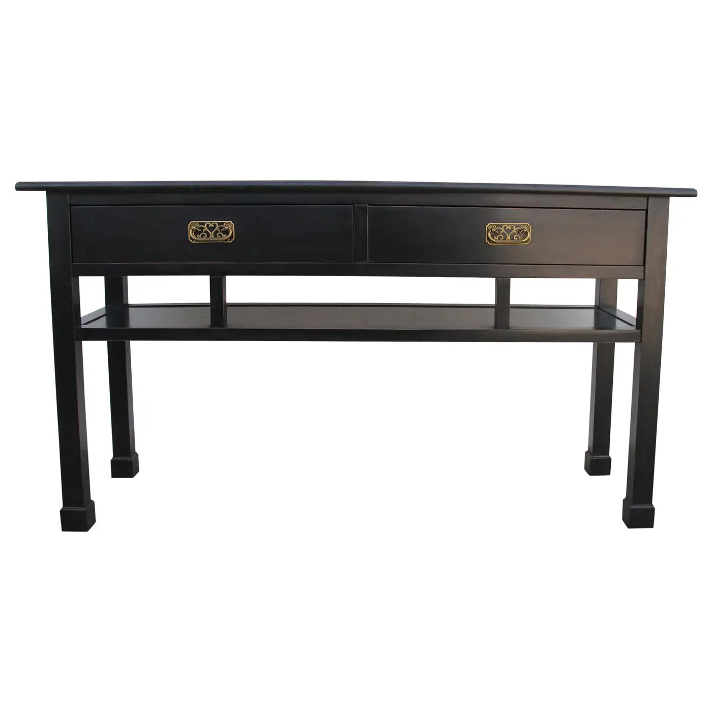 Chin Hua Baker Style Ebonized Console Table