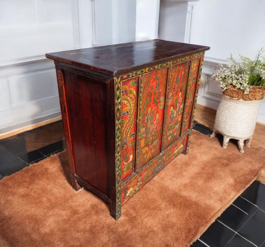 40″ 19th Century Qing Gansu Painted Cabinet (MS10146)