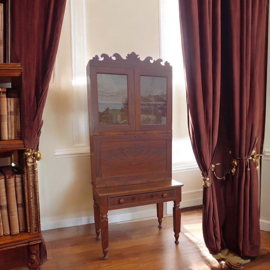 48″ Solid Cherry 18th Century Secretaire