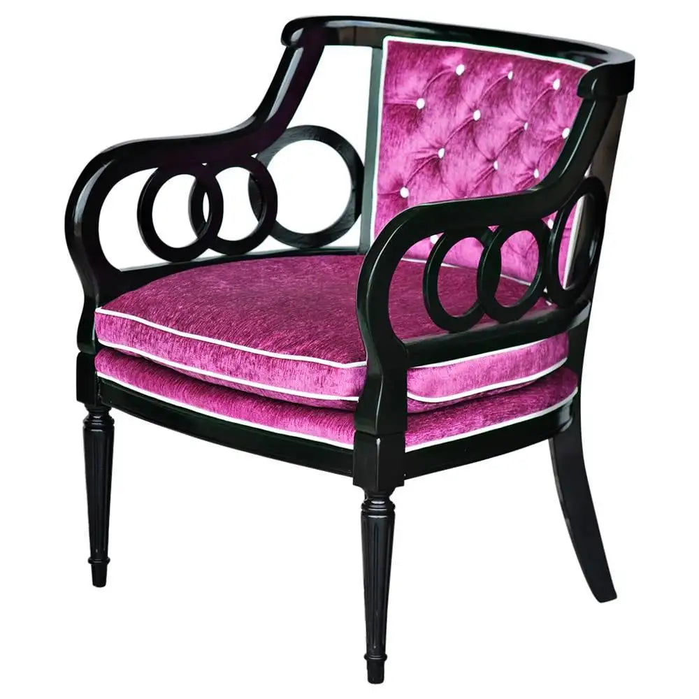 Hollywood Regency Purple Tufted Lounge Chair