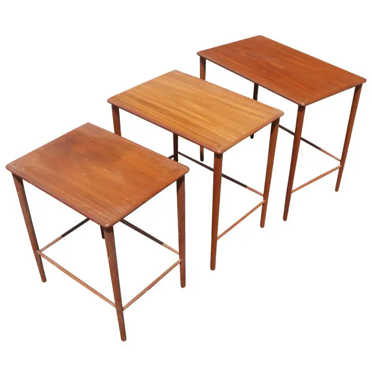 (3) Vintage Danish Grete Jalk Nesting Side End Tables