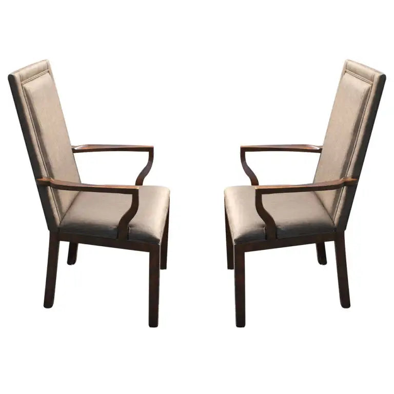 (2) Vintage High Back Arm Chairs by Baker (MR10669)