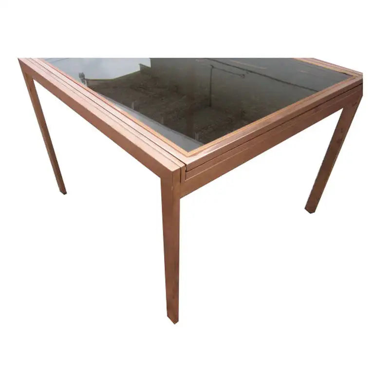 8.5ft Vintage Milo Baughman Copper Extension Dining Table