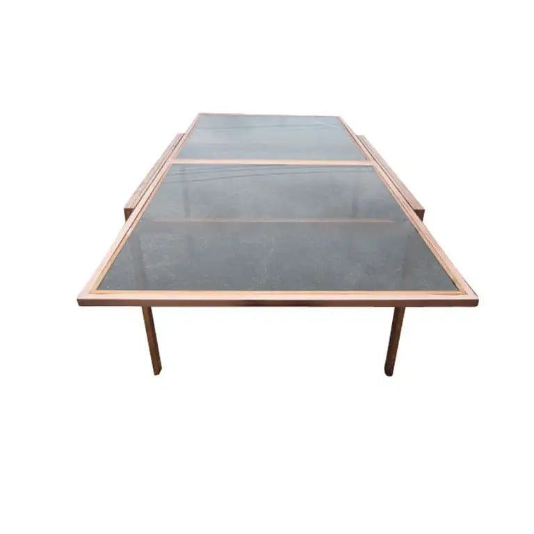 8.5ft Vintage Milo Baughman Copper Extension Dining Table