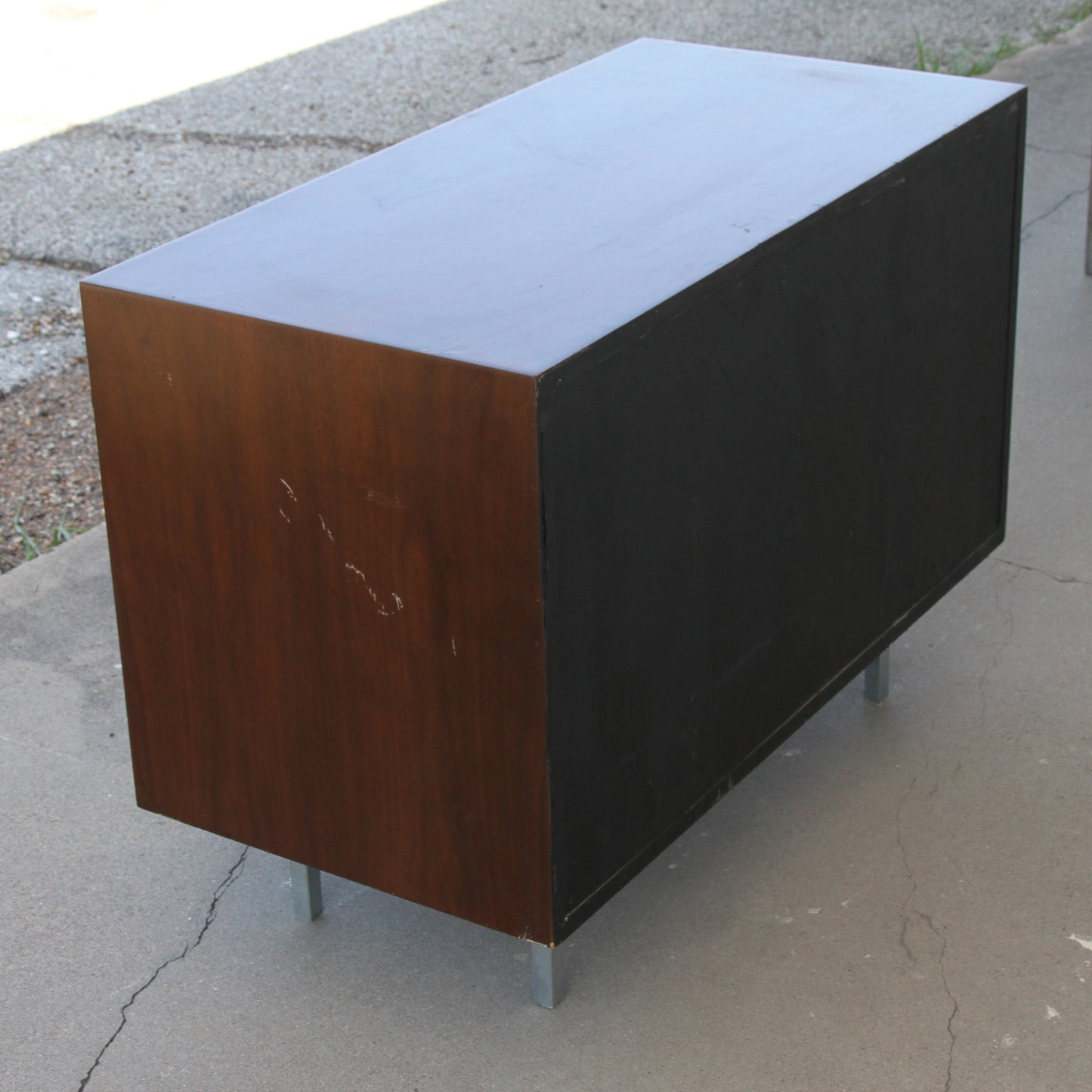 Knoll Credenza with Luxurious Leather Top and Cabinet Handles.