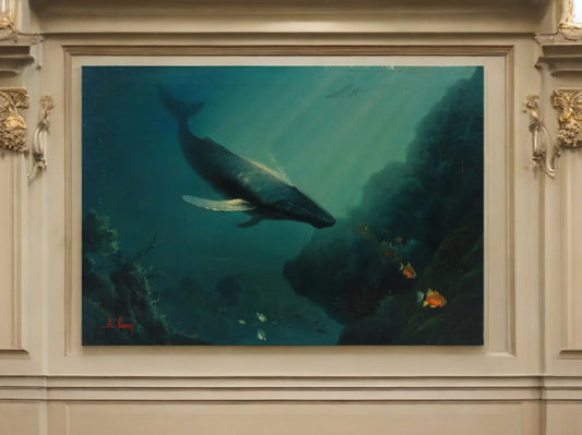 Anthony Casay Signed Marine Life Painting, 1989