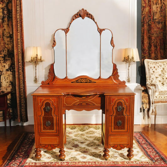 Art Deco/Nouveau Waterfall Vanity with Drawers