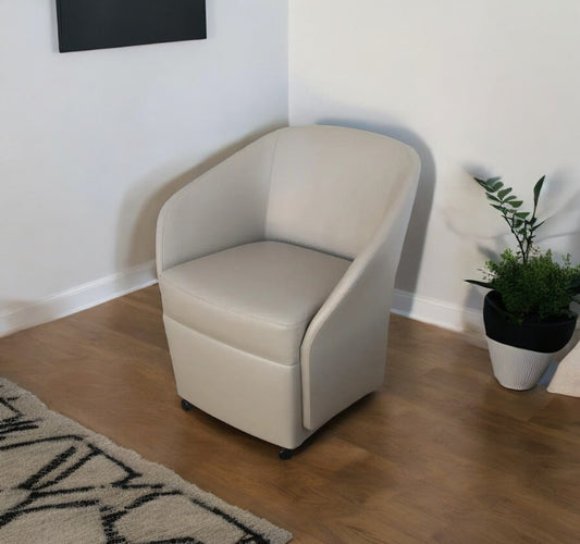 Bernhardt Design - Mira Leather Lounge Chair with Casters By Cory Grosser