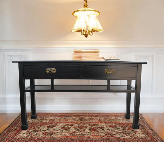 Chin Hua Baker Style Ebonized Console Table