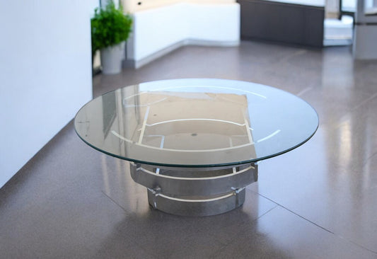 Chrome Base with Glass Coffee Table