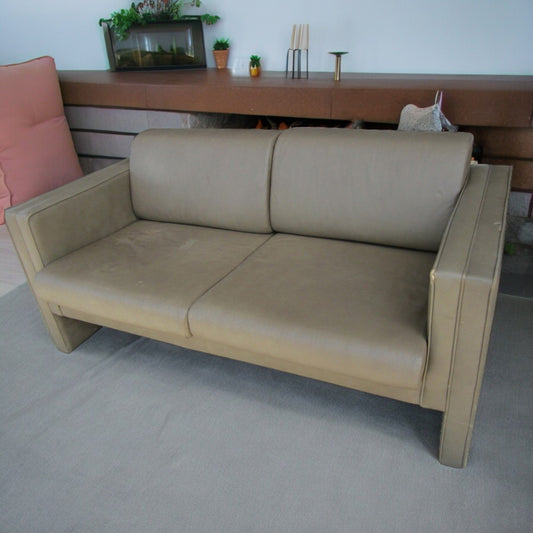 60″ Vintage Mid Century Modern Brayton Leather Settee