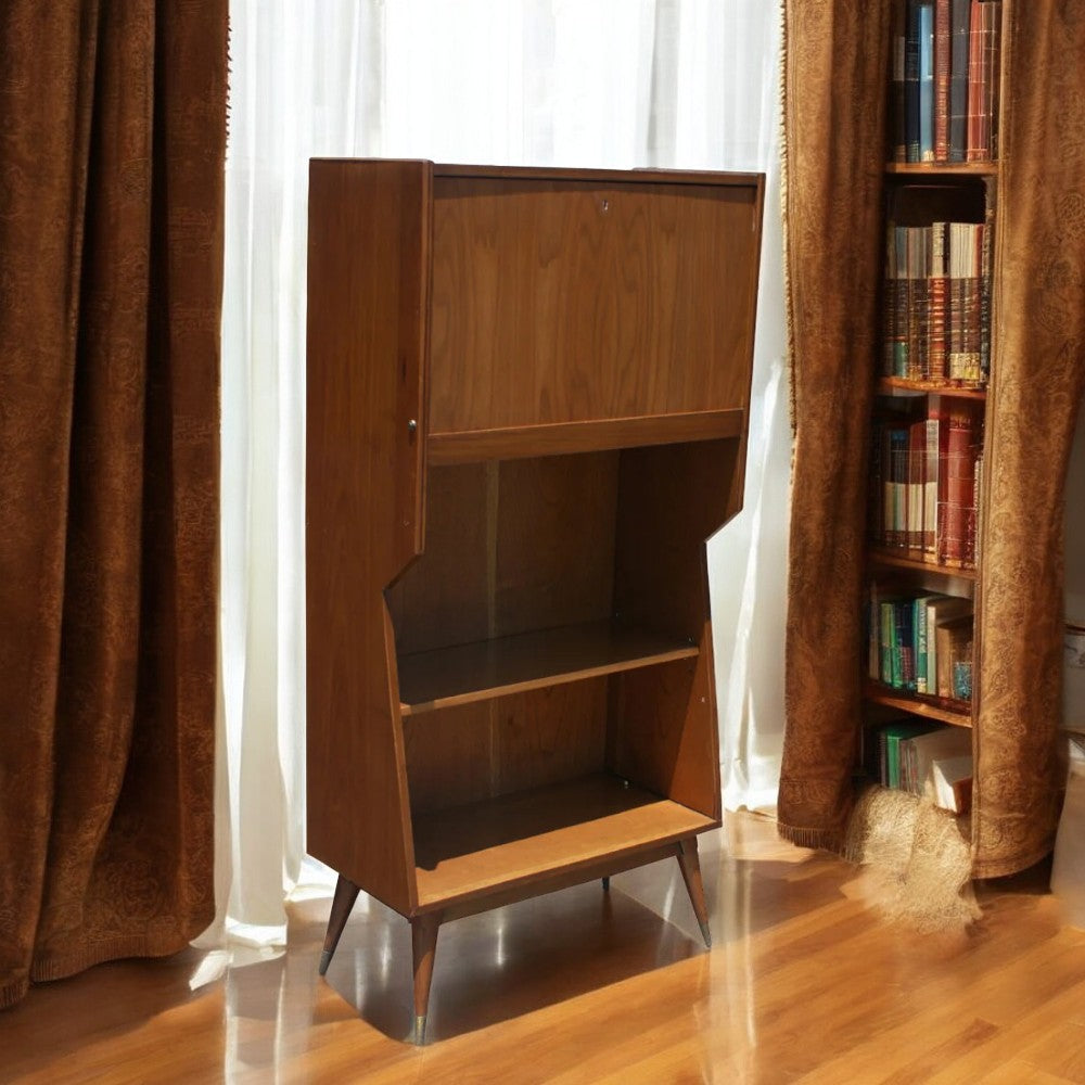 Danish Modern Walnut Secretary Desk