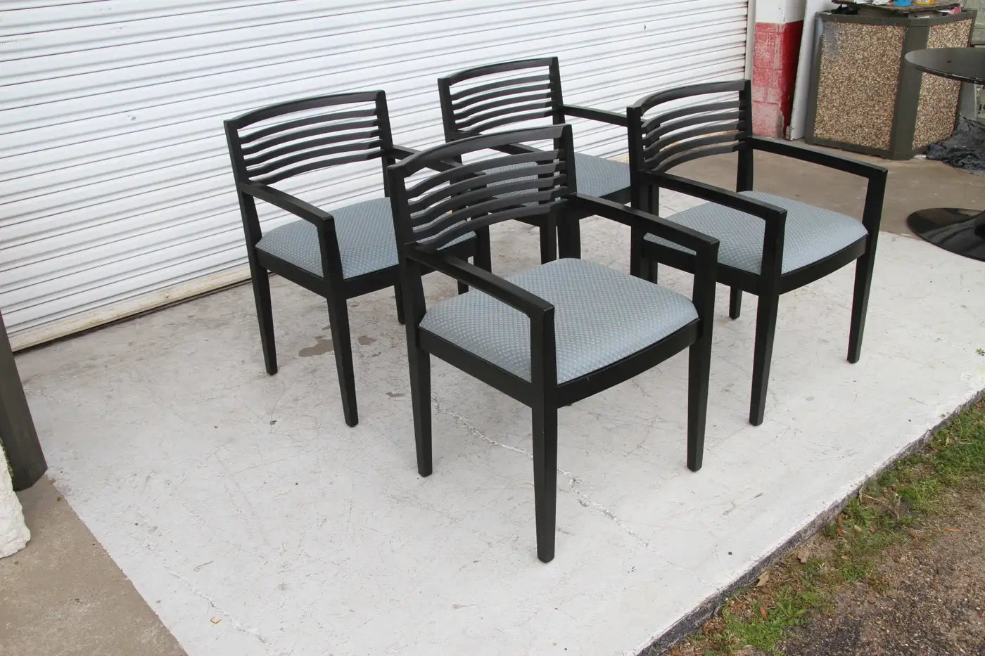 Set of 4 Ebonized Knoll Ricchio Chairs