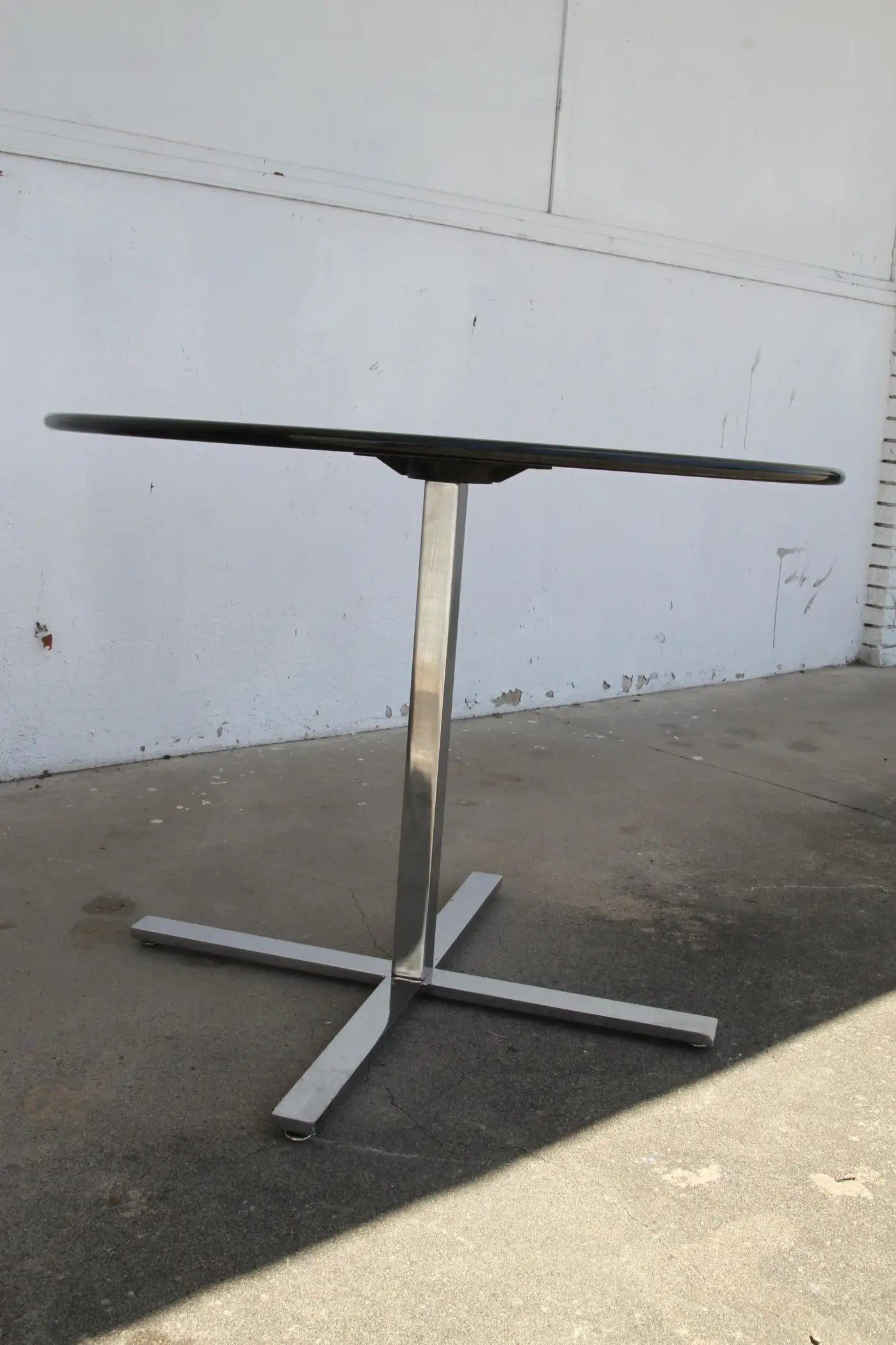 Steelcase 38” Diameter Round Granite Table with Stainless Base