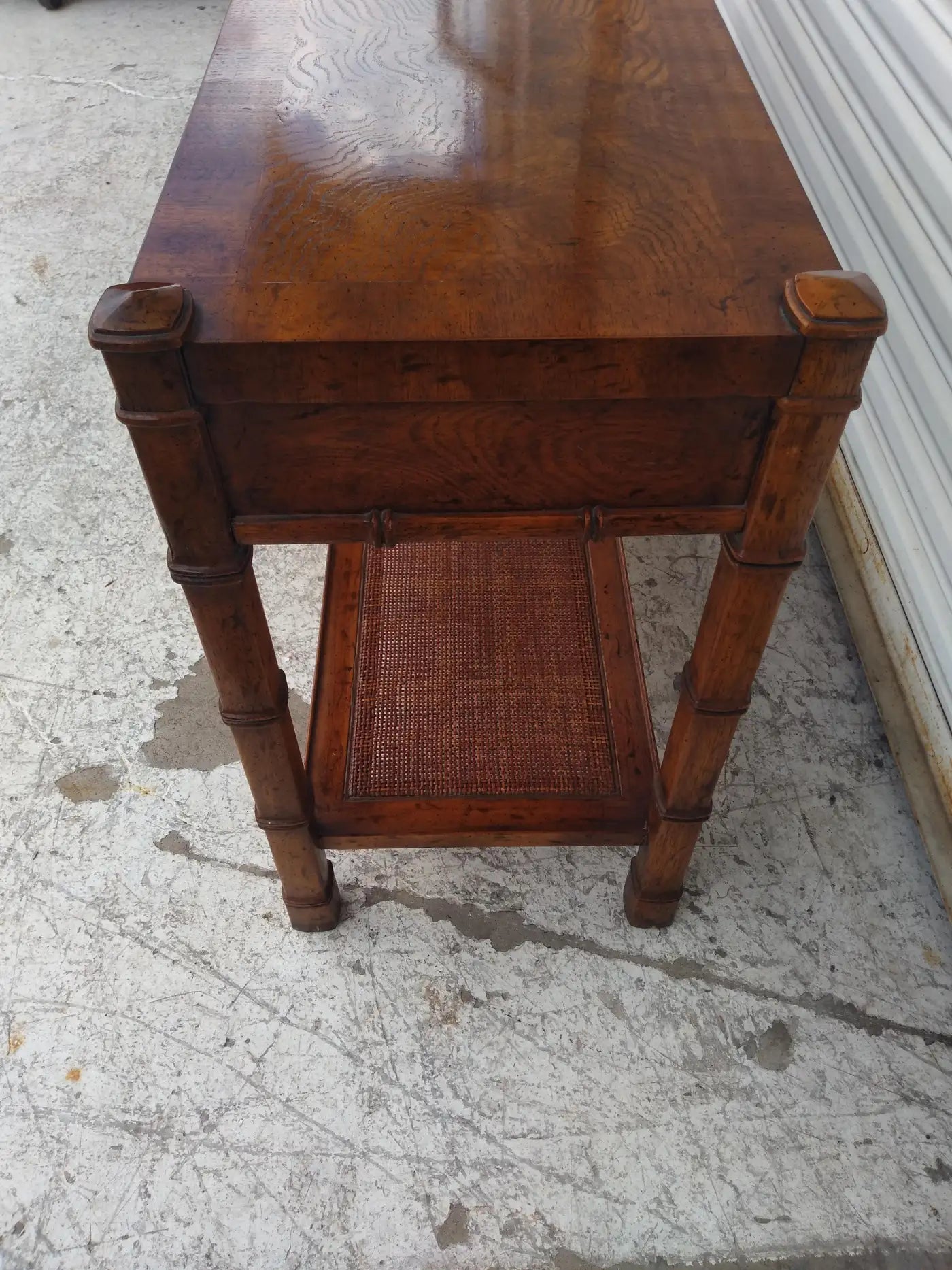 Heritage Furniture Faux Bamboo and Cane Console