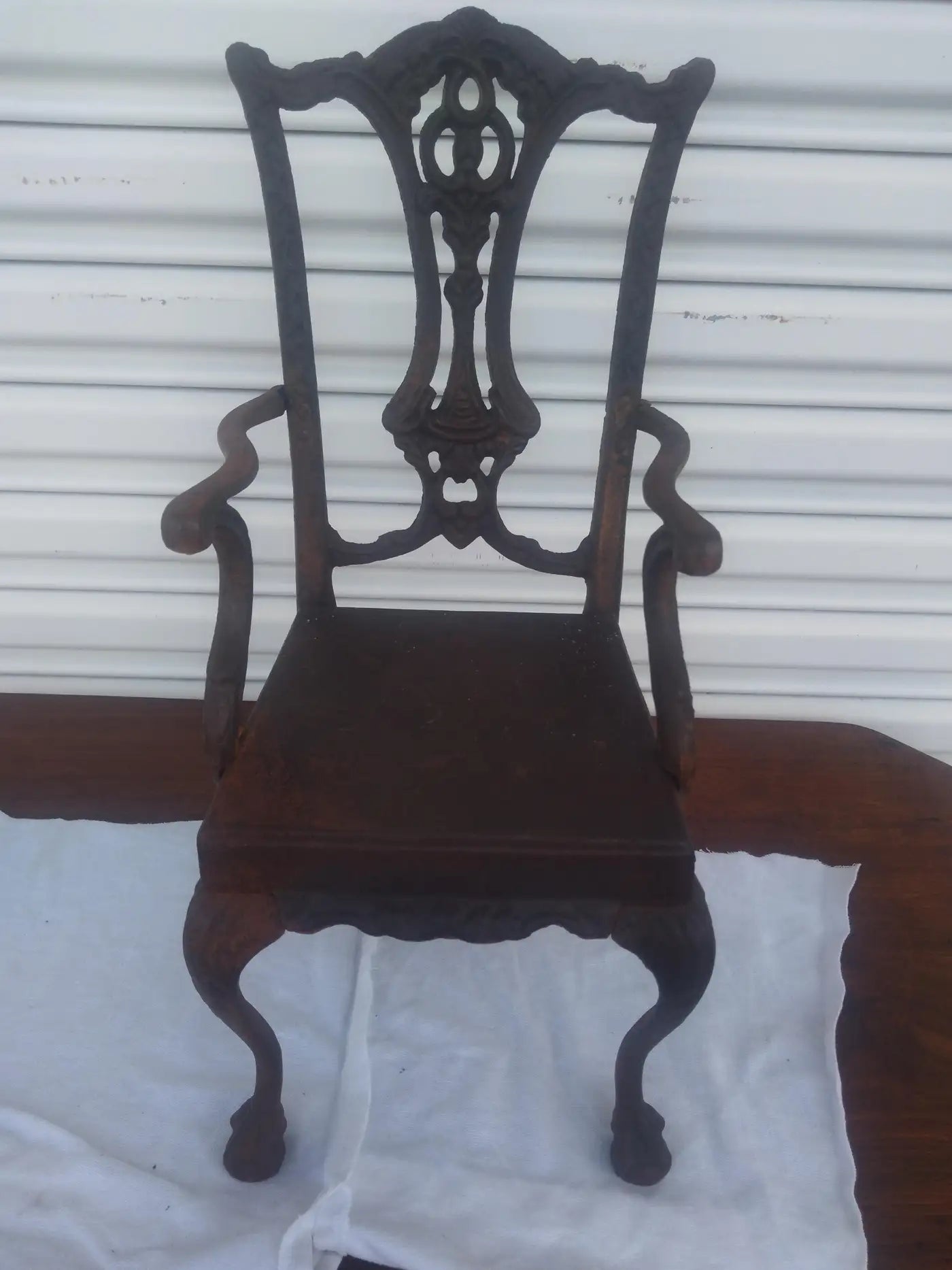 Wrought Iron Chippendale Ball and Claw Miniature Chair