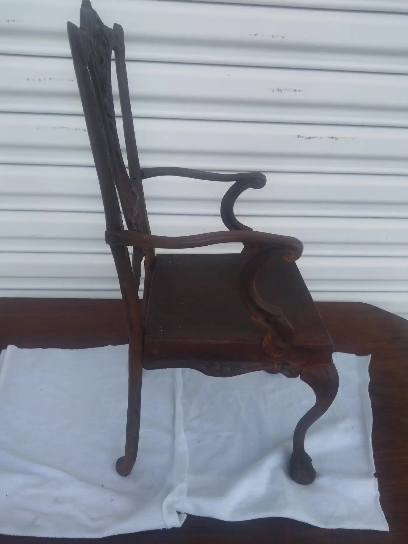 Wrought Iron Chippendale Ball and Claw Miniature Chair