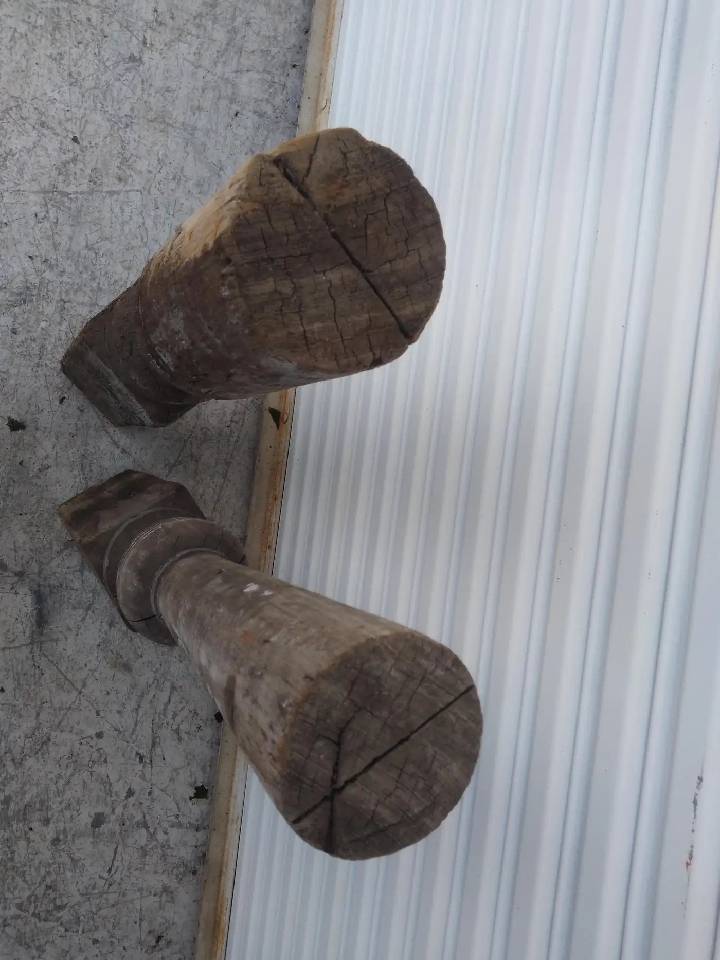 Pair of Wood Newell Style Pier Post