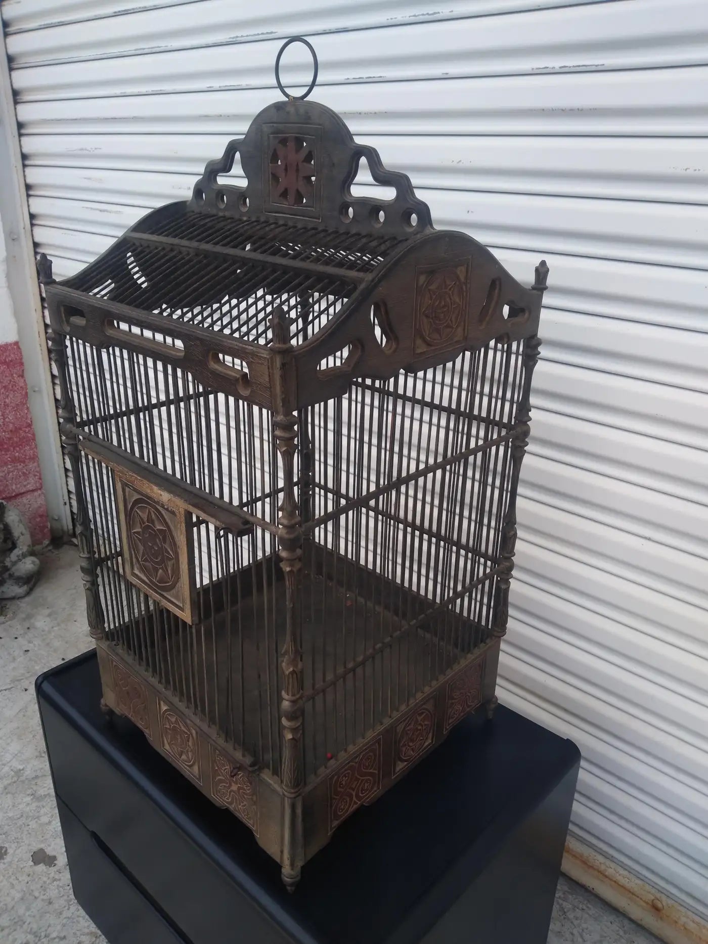 Large Vintage Metal Bird Cage