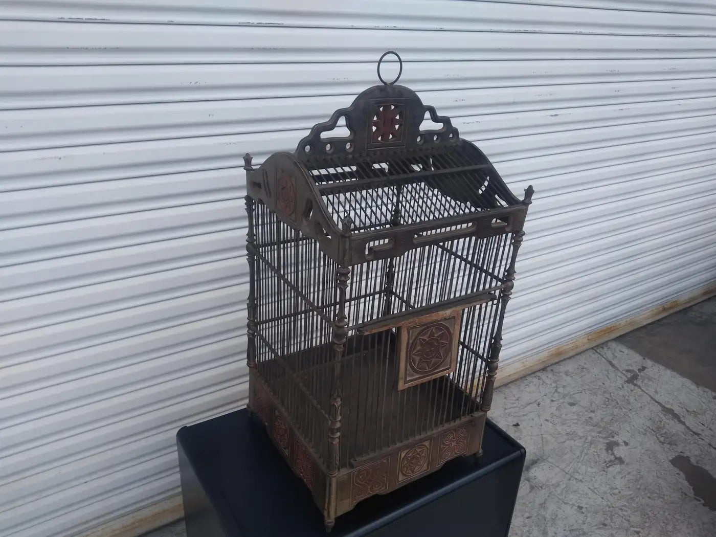 Large Vintage Metal Bird Cage