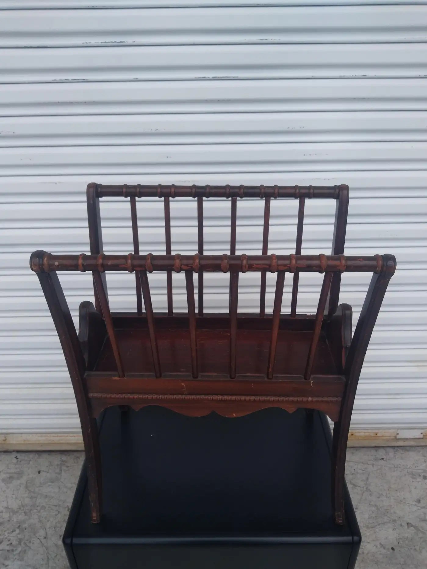 Vintage Regency Style Mahogany Magazine Rack