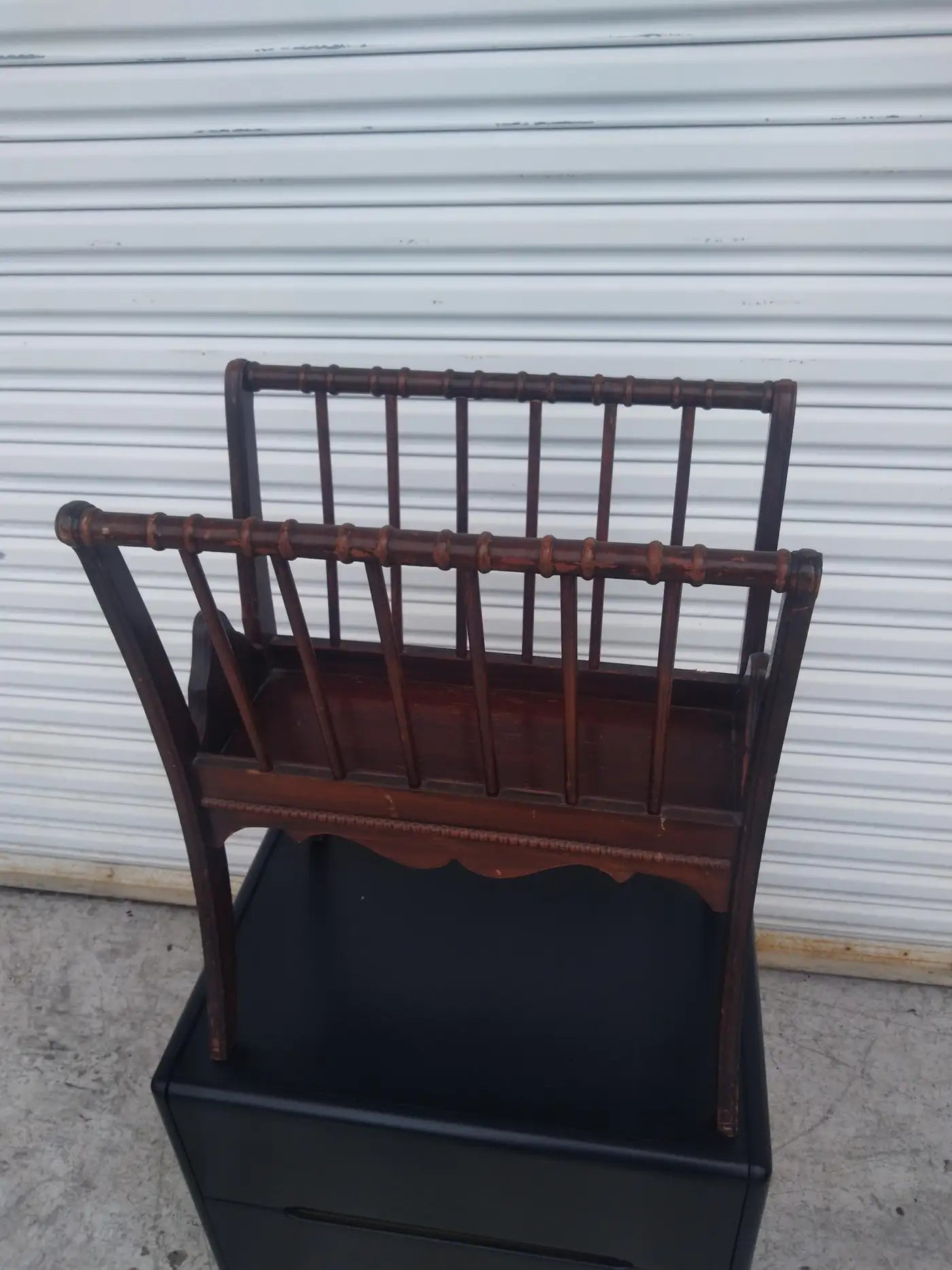 Vintage Regency Style Mahogany Magazine Rack