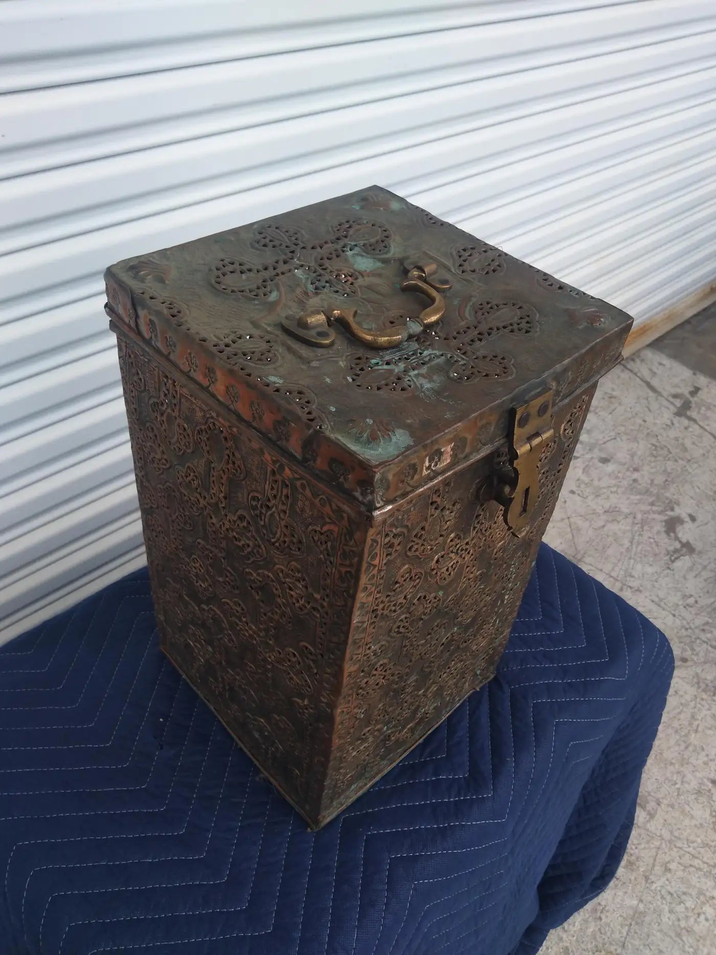 Pierced Islamic Copper Tinned Chest