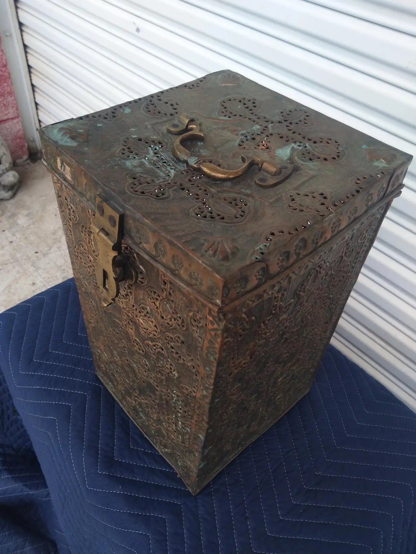 Pierced Islamic Copper Tinned Chest