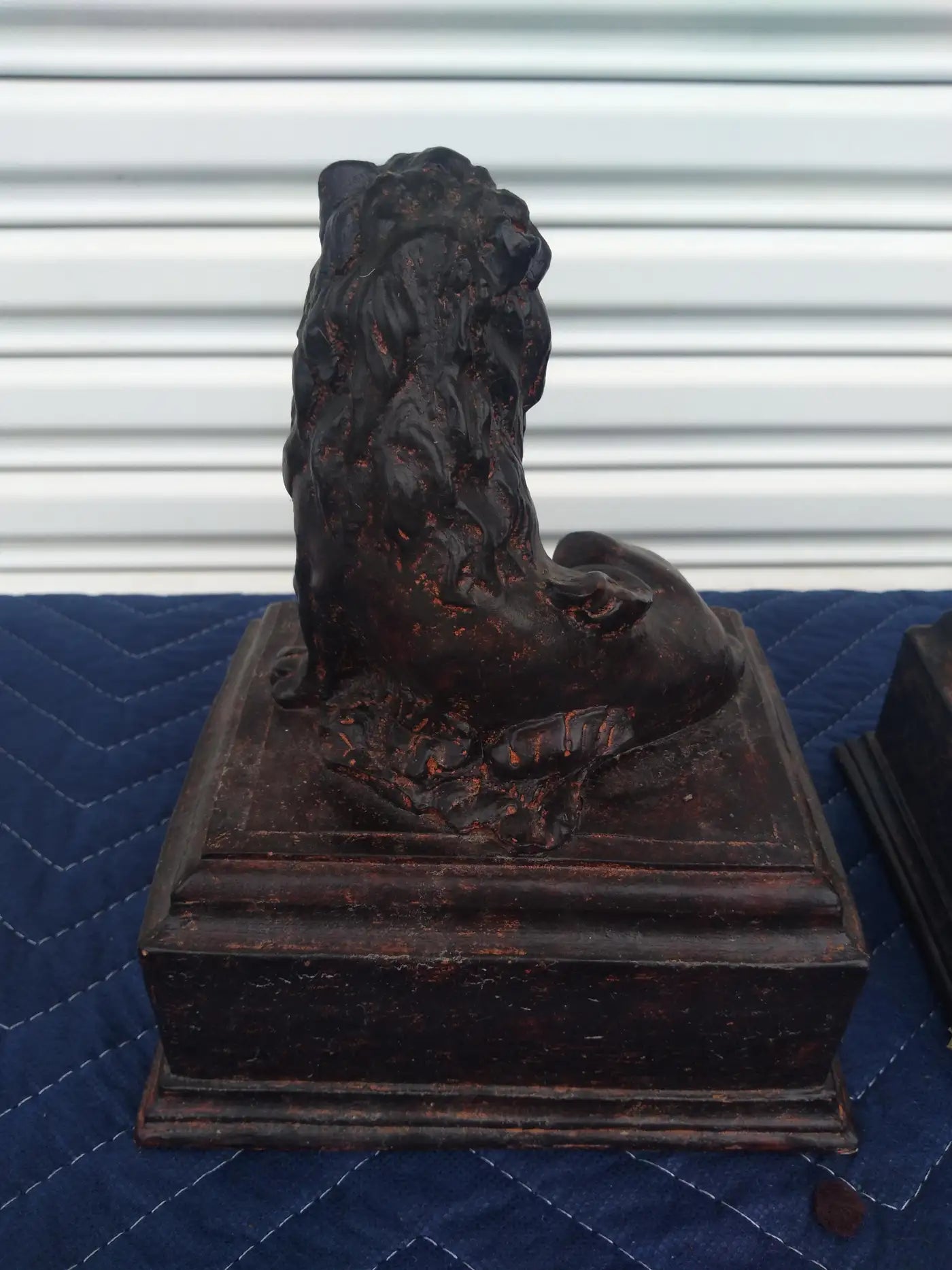 Pair of Heavy Plaster Lion Bookends