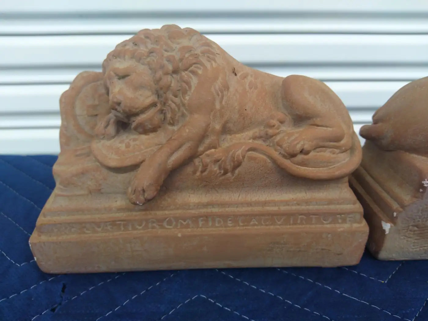 Pair of Lion Plaster Cast Bookends by Alva