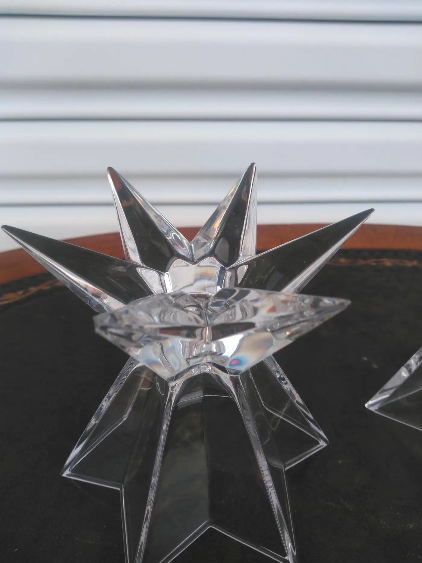 Pair of Nachtmann Galaxia Crystal Starburst Candleholders