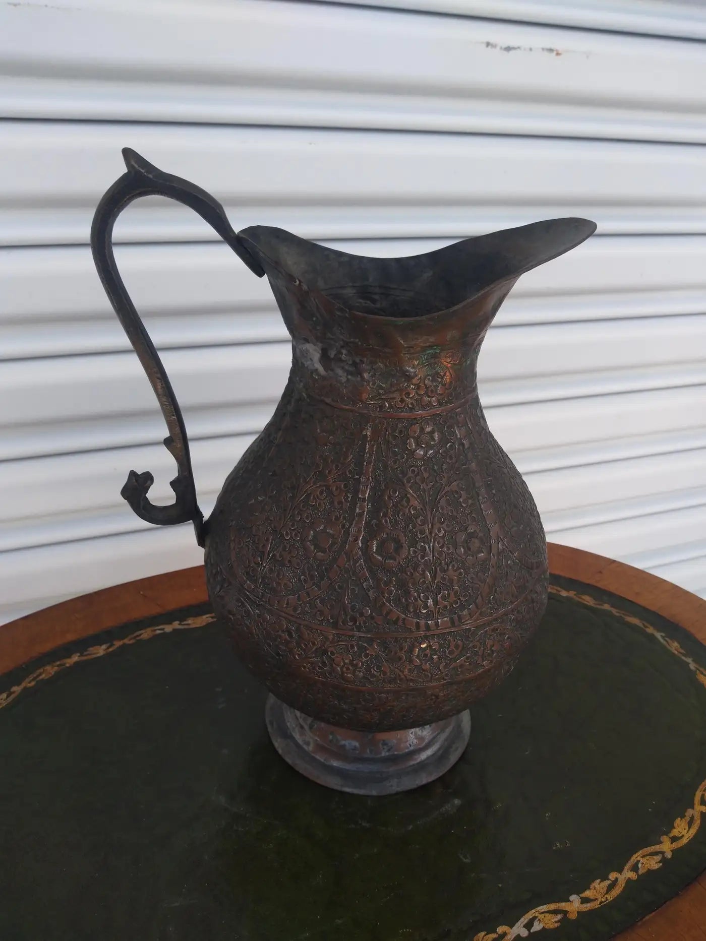 Hand Crafted Metal Middle Eastern Pitcher