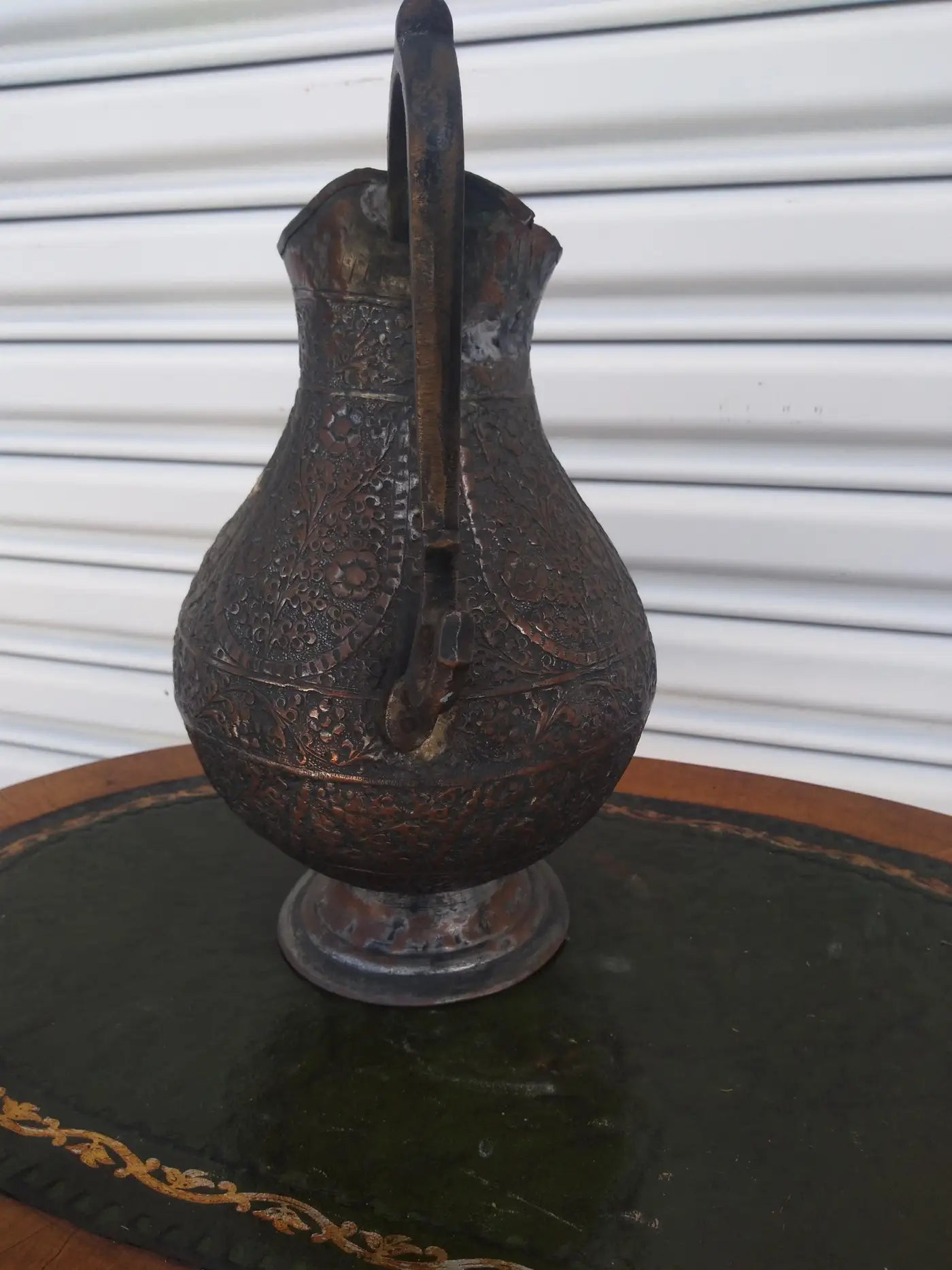 Hand Crafted Metal Middle Eastern Pitcher