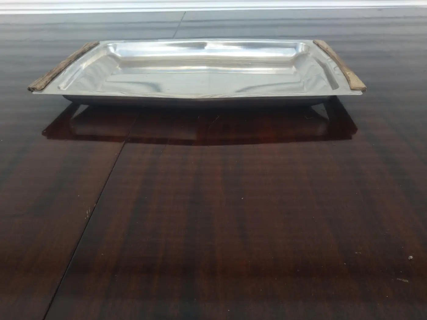 Cultura Stainless Steel and Teak Serving Platter