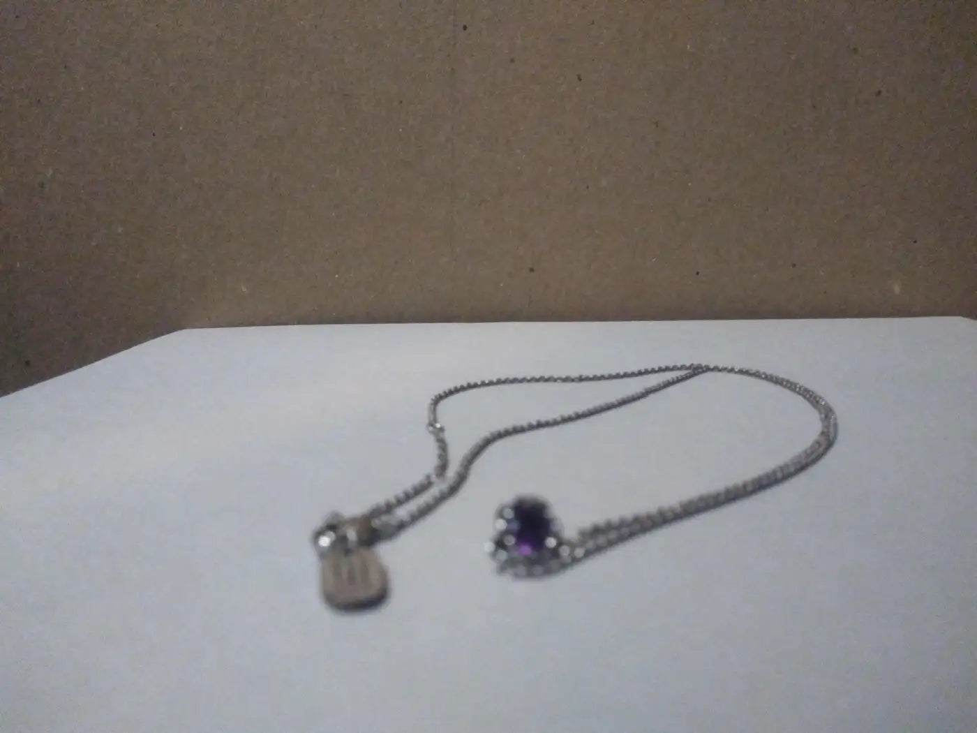 James Avery Sterling Silver 20' Link Chain with Amethyst Pendant