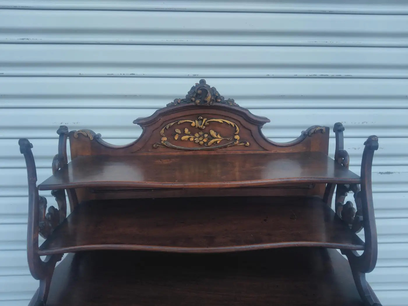 Antique French Walnut Music Cabinet with Gilt Accents