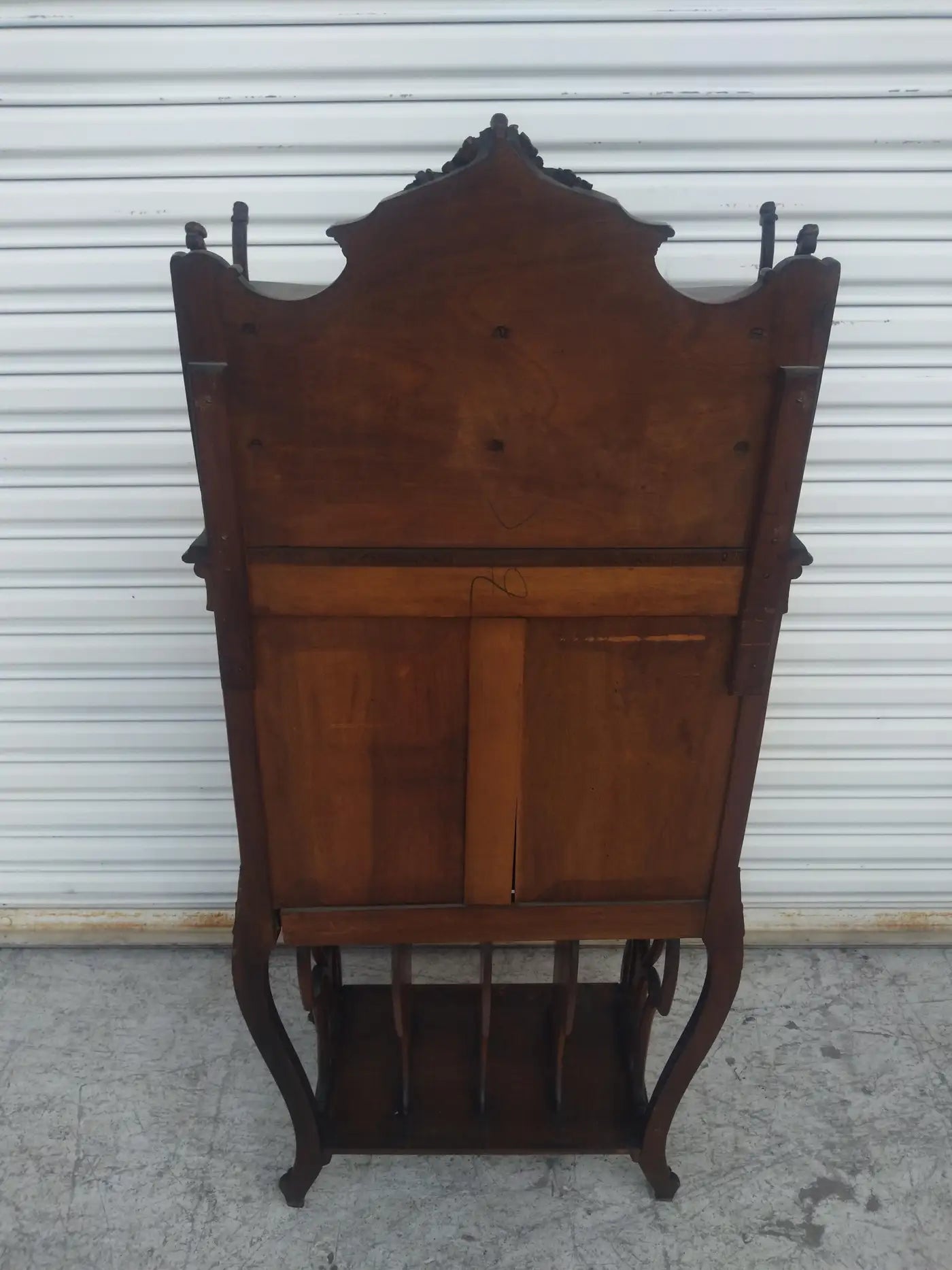 Antique French Walnut Music Cabinet with Gilt Accents