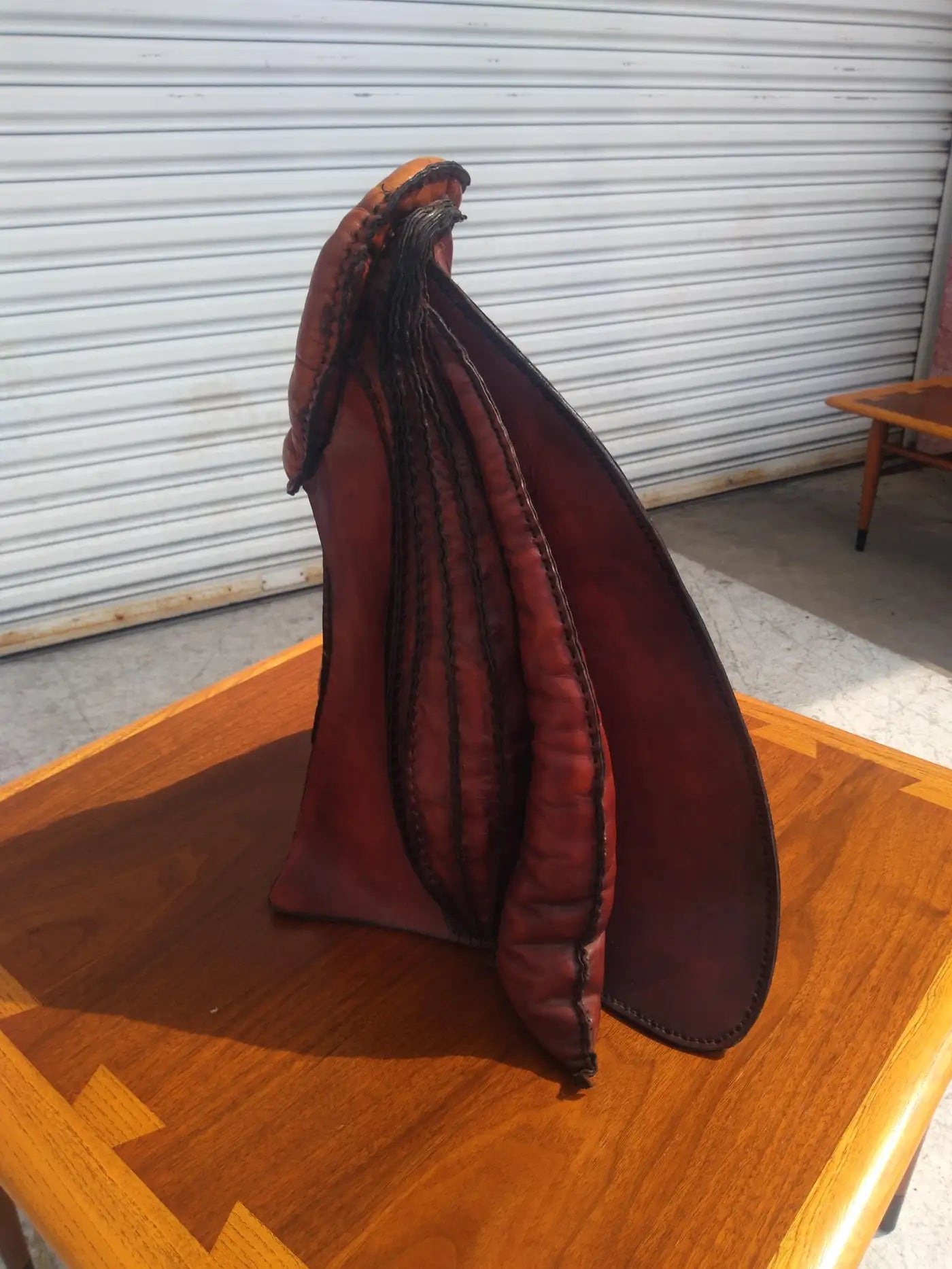 Abstract Deru Style Leather Sculpture